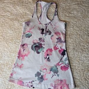 Rare Lululemon Cool racer back tank in flower watercolor print